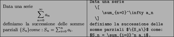 \begin{tabular}{\vert p{0.5\textwidth}\vert p{0.5\textwidth}\vert}
\hline
\beg...
... \sum_{i=0}^n a_i$.\end{verbatim} \end{minipage} \\ [1ex]
\hline
\end{tabular}% WIDTH=595 HEIGHT=127 